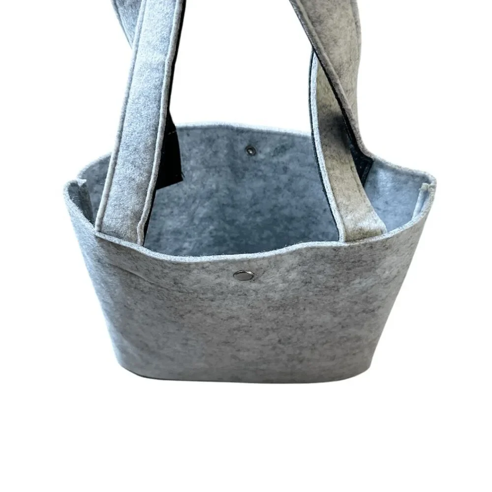 Brand New Grey and Black Felt Tote Bag